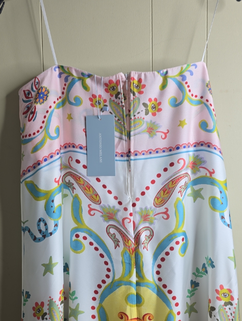 Antonio Melani Lucia Printed Statin Strapless Maxi Dress Size 6 - Picture 10 of 10